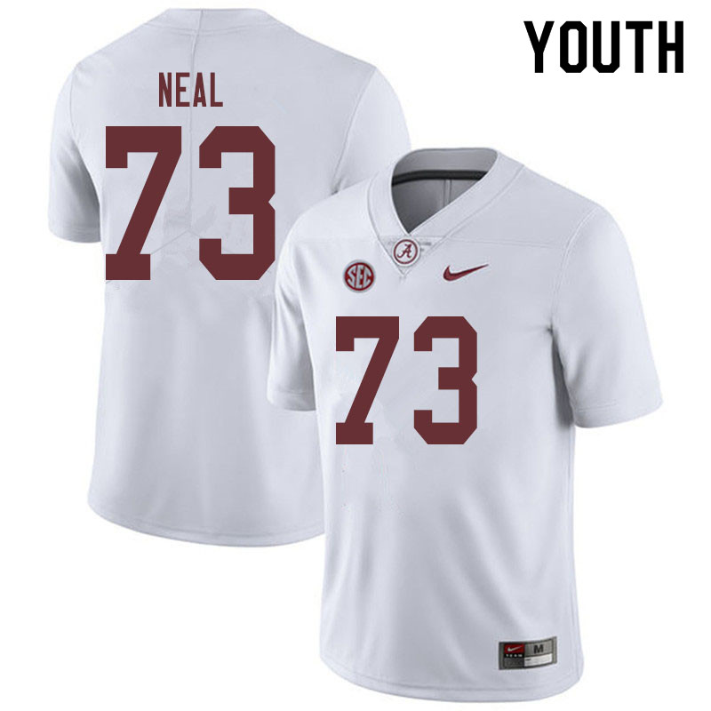 Youth #73 Evan Neal Alabama Crimson Tide College Football Jerseys Sale-White